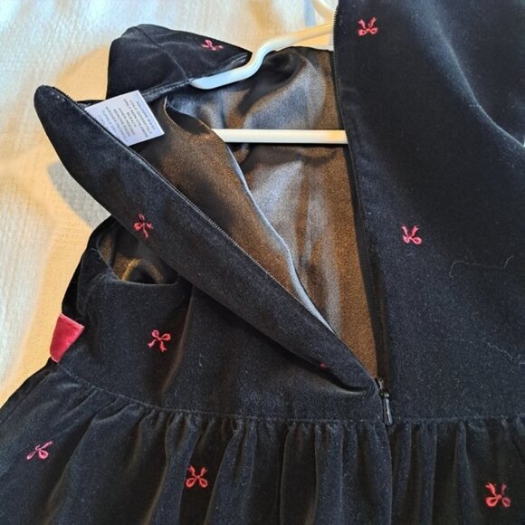 Gymboree girls size 8 black velvety dress with embroidered bows 2005 - Picture 7 of 7